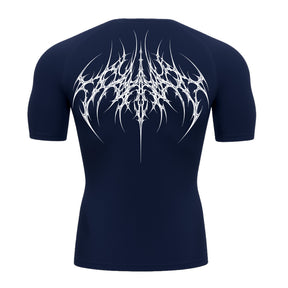 Camiseta Compressão Uv 50+ Manga Curta Cyber Tribal Atoomic Veins Structure Rash Guard