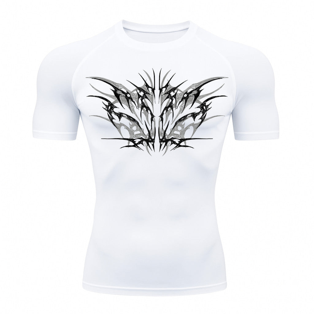 Camiseta Compressão Uv 50+ Manga Curta Cyber Tribal Null Form Rash Guard