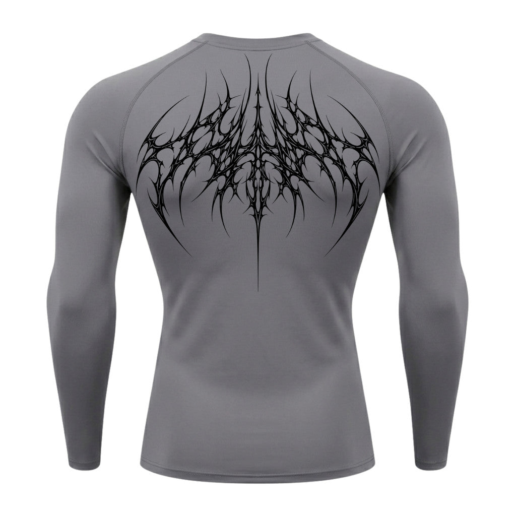 Camiseta Compressão Uv 50+ Manga Longa Cyber Tribal Atoomic Veins Structure Rash Guard