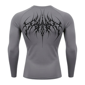 Camiseta Compressão Uv 50+ Manga Longa Cyber Tribal Atoomic Veins Structure Rash Guard
