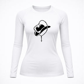 Camiseta Compressão Uv Manga Longa Estampa Da Roça Cowboy Sagrado