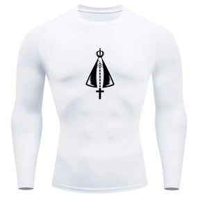 Camiseta Compressão Uv Manga Longa Estampa Da Roça Proteção Da Santa Rash Guard