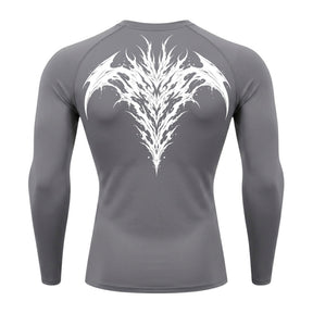 Camiseta Compressão Uv 50+ Manga Longa Cyber Tribal Atoomic Dark Vortex Sigil Rash Guard