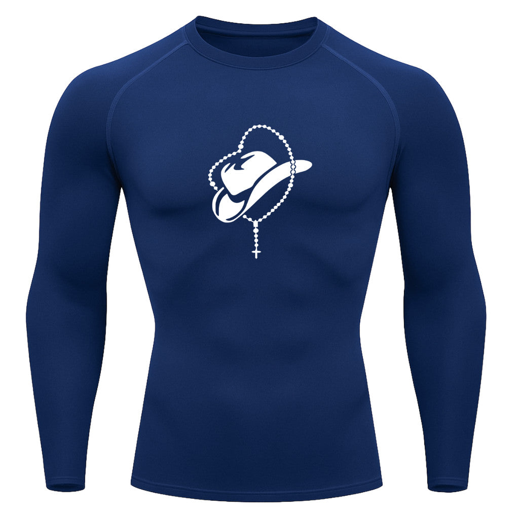 Camiseta Compressão Uv Manga Longa Estampa Da Roça Cowboy Sagrado Rash Guard