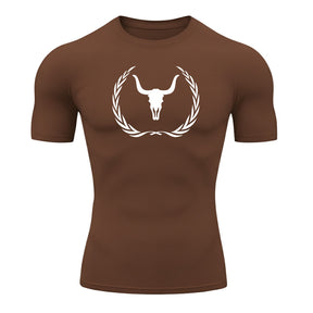 Camiseta Compressão Uv Manga Curta Estampa Da Roça Victory Crest Rash Guard