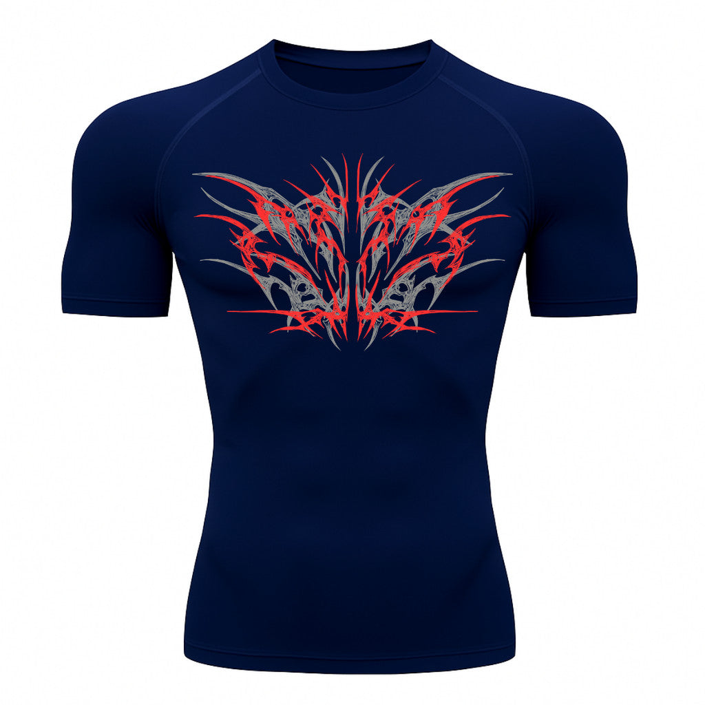 Camiseta Compressão Uv 50+ Manga Curta Cyber Tribal Null Form Rash Guard