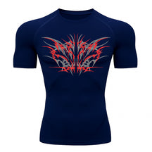 Camiseta Compressão Uv 50+ Manga Curta Cyber Tribal Null Form Rash Guard