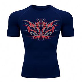 Camiseta Compressão Uv 50+ Manga Curta Cyber Tribal Null Form Rash Guard