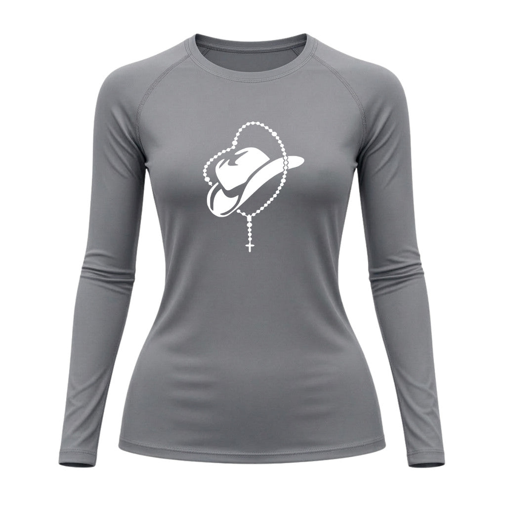 Camiseta Compressão Uv Manga Longa Estampa Da Roça Cowboy Sagrado