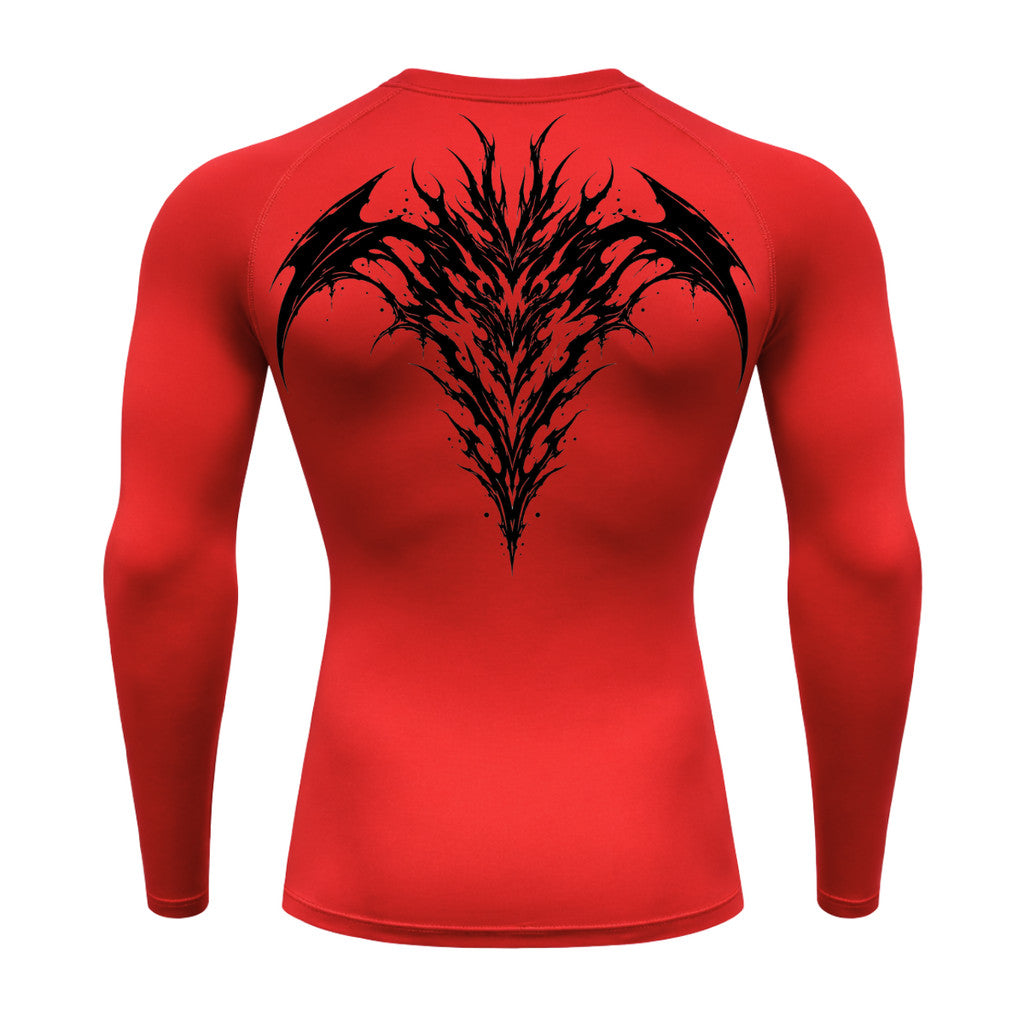 Camiseta Compressão Uv 50+ Manga Longa Cyber Tribal Atoomic Dark Vortex Sigil Rash Guard
