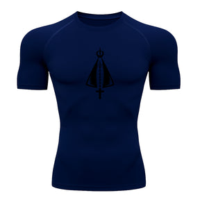 Camiseta Compressão Uv Manga Curta Estampa Da Roça Proteção Da Santa Rash Guard