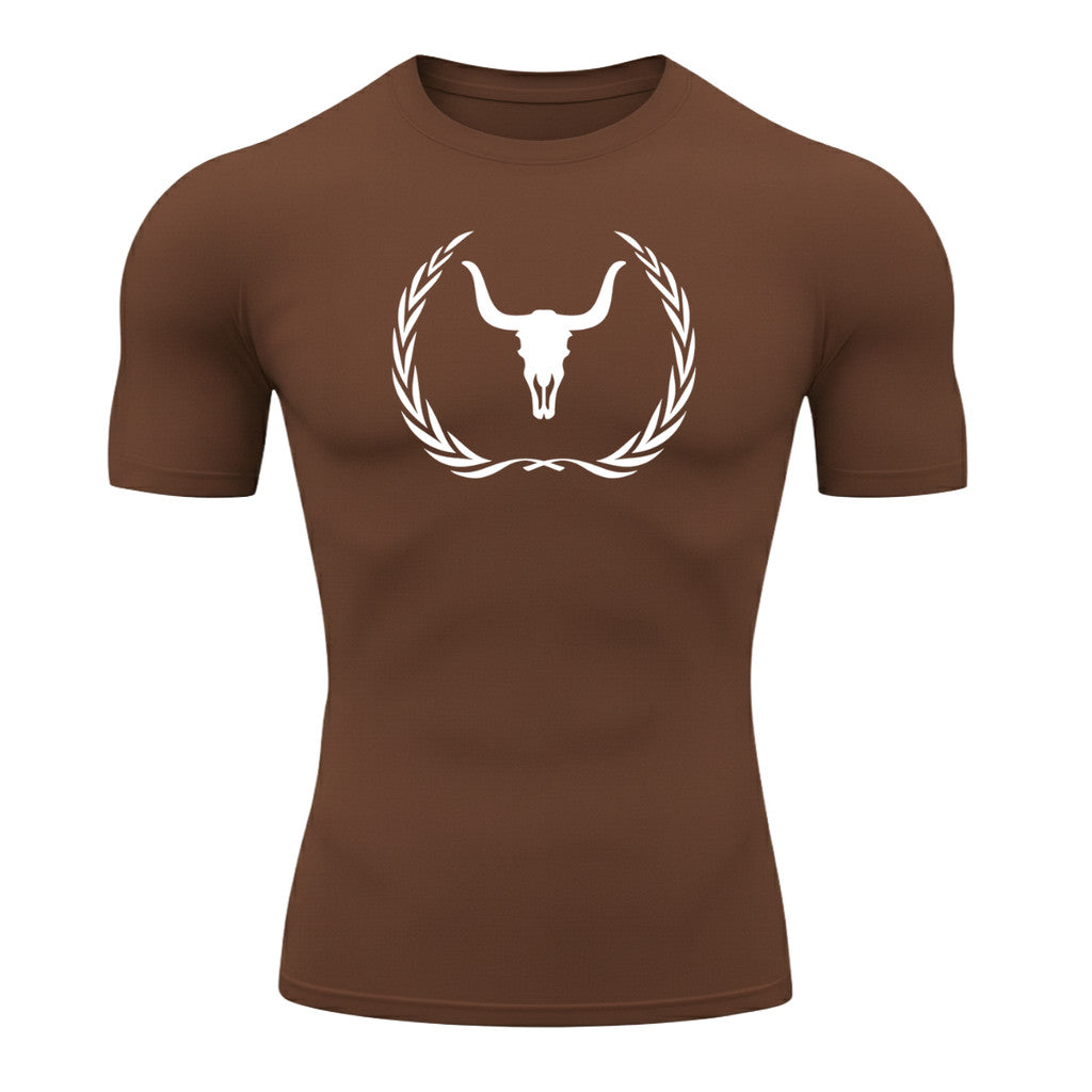 Camiseta Compressão Uv Manga Curta Estampa Da Roça Victory Crest Rash Guard