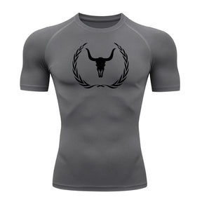 Camiseta Compressão Uv Manga Curta Estampa Da Roça Victory Crest Rash Guard