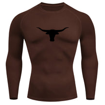 Camiseta Compressão Uv Manga Longa Estampa Da Roça Marca Do Touro Alpha Rash Guard