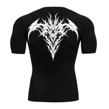 Camiseta Compressão Uv 50+ Manga Curta Cyber Tribal Atoomic Dark Vortex Sigil Rash Guard