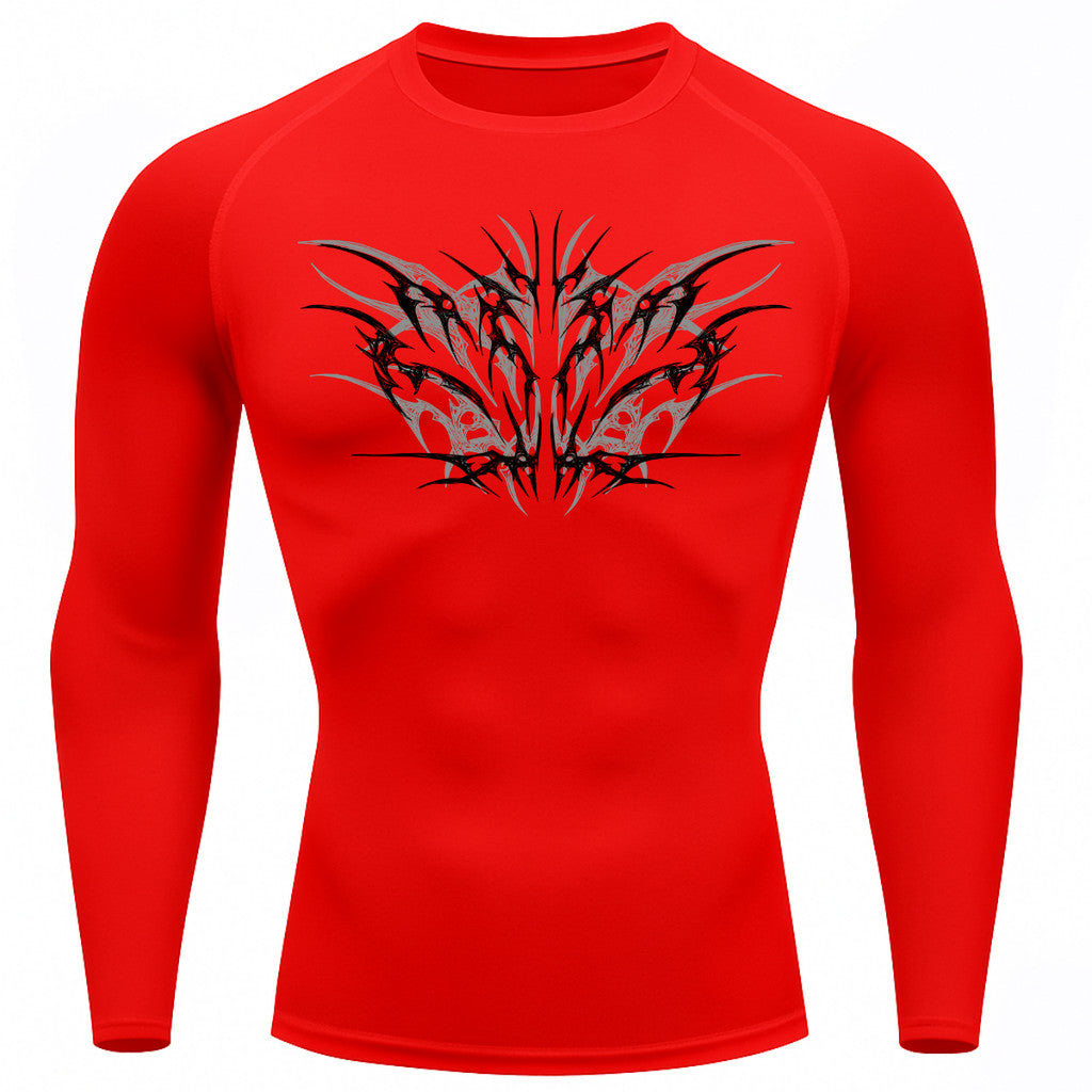 Camiseta Compressão Uv 50+ Manga Longa Cyber Tribal Null Form Rash Guard