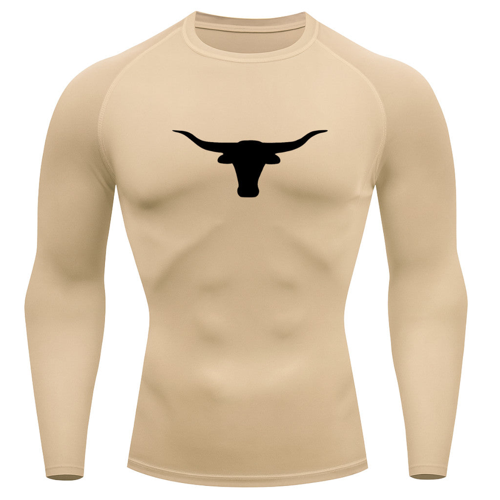Camiseta Compressão Uv Manga Longa Estampa Da Roça Marca Do Touro Alpha Rash Guard