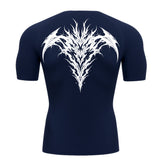 Camiseta Compressão Uv 50+ Manga Curta Cyber Tribal Atoomic Dark Vortex Sigil Rash Guard
