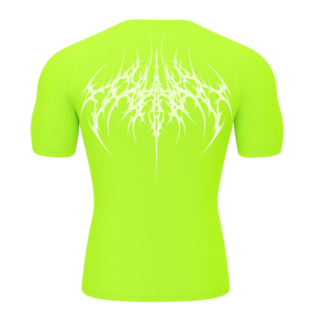 Camiseta Compressão Uv 50+ Manga Curta Cyber Tribal Atoomic Veins Structure Rash Guard