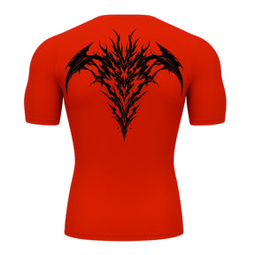 Camiseta Compressão Uv 50+ Manga Curta Cyber Tribal Atoomic Dark Vortex Sigil Rash Guard