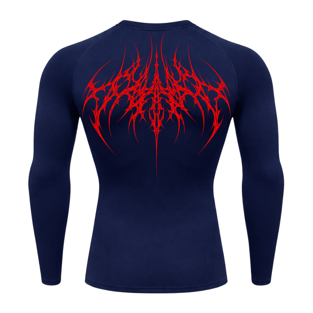 Camiseta Compressão Uv 50+ Manga Longa Cyber Tribal Atoomic Veins Structure Rash Guard
