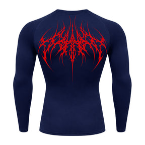 Camiseta Compressão Uv 50+ Manga Longa Cyber Tribal Atoomic Veins Structure Rash Guard
