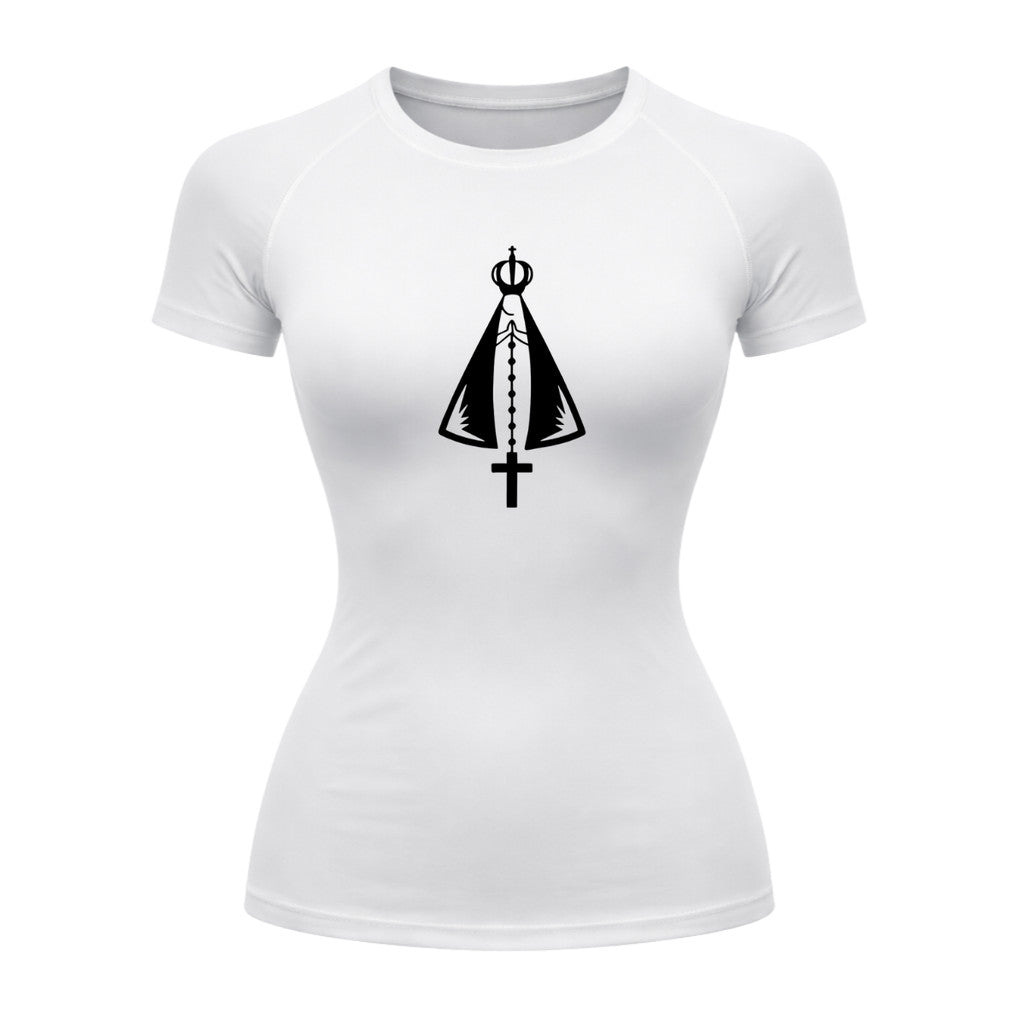 Camiseta Compressão Uv Manga Curta Estampa Da Roça Proteção Da Nossa Senhora