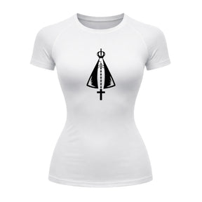Camiseta Compressão Uv Manga Curta Estampa Da Roça Proteção Da Nossa Senhora