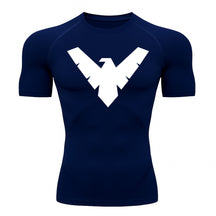 Camiseta Compressão Proteção Uv 50+ Manga Curta Asa Noturno Rash Guard