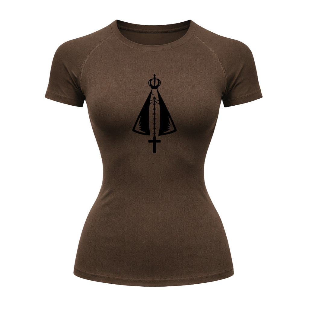 Camiseta Compressão Uv Manga Curta Estampa Da Roça Proteção Da Nossa Senhora