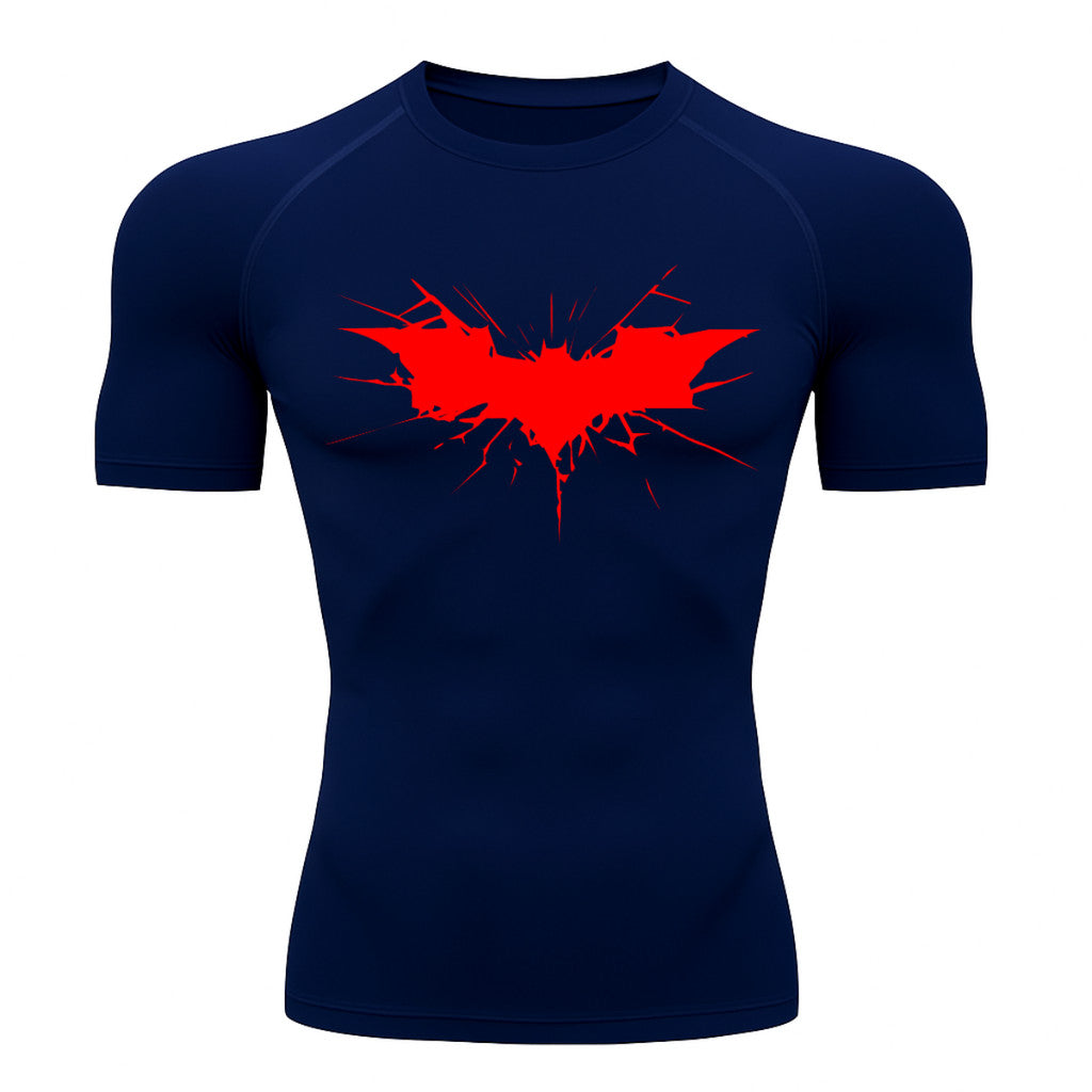 Camiseta Compressão Proteção Uv 50+ Manga Curta Batman Shadow Break Academia Rash Guard