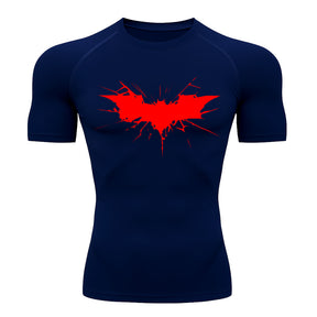 Camiseta Compressão Proteção Uv 50+ Manga Curta Batman Shadow Break Academia Rash Guard