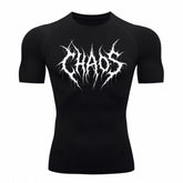 Camiseta Compressão Uv 50+ Manga Curta Cyber Tribal Emblem Of Chaos Rash Guard