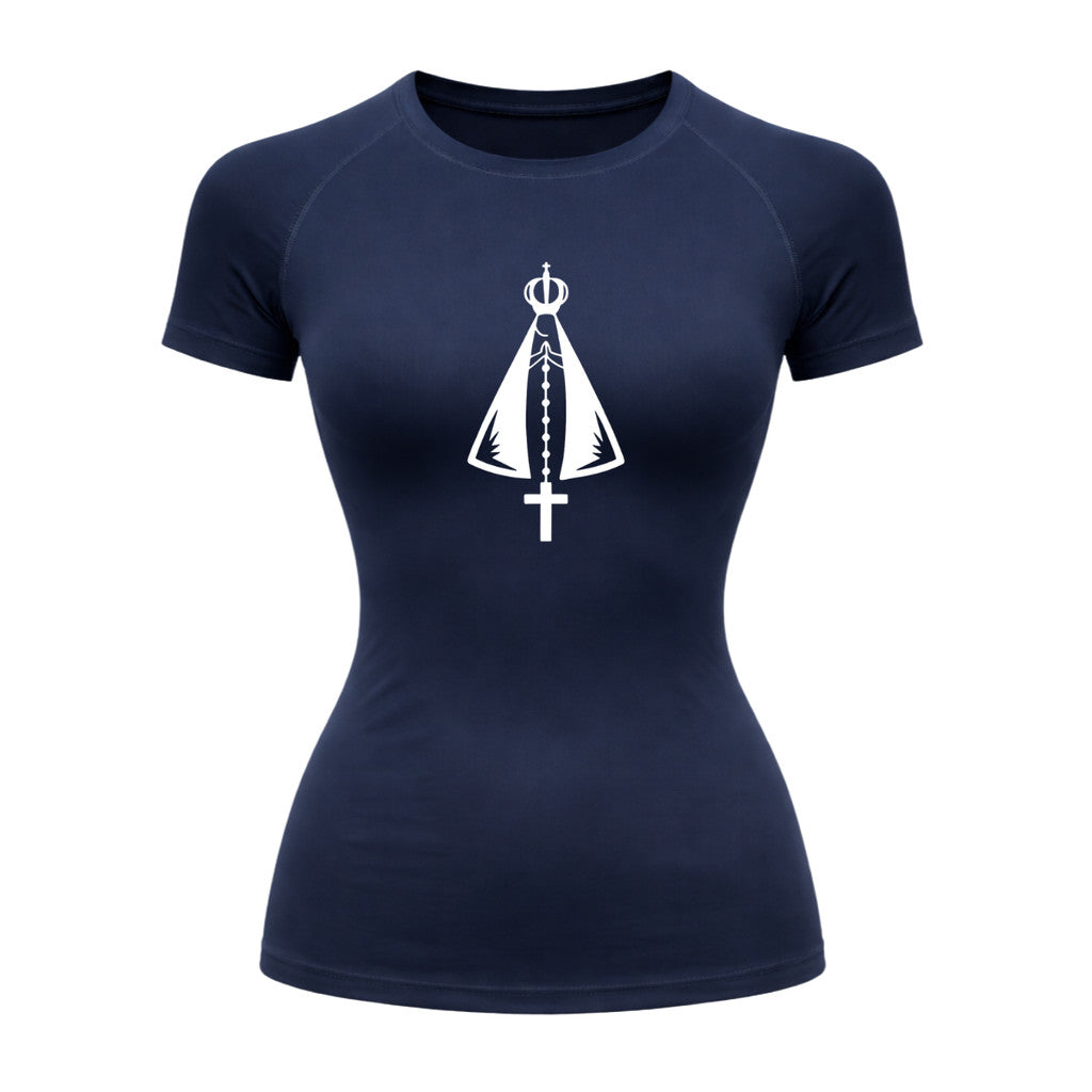 Camiseta Compressão Uv Manga Curta Estampa Da Roça Proteção Da Nossa Senhora