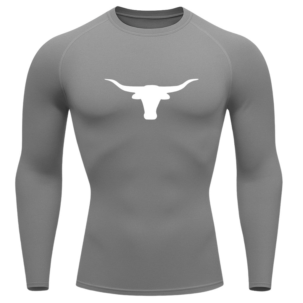 Camiseta Compressão Uv Manga Longa Estampa Da Roça Marca Do Touro Alpha Rash Guard