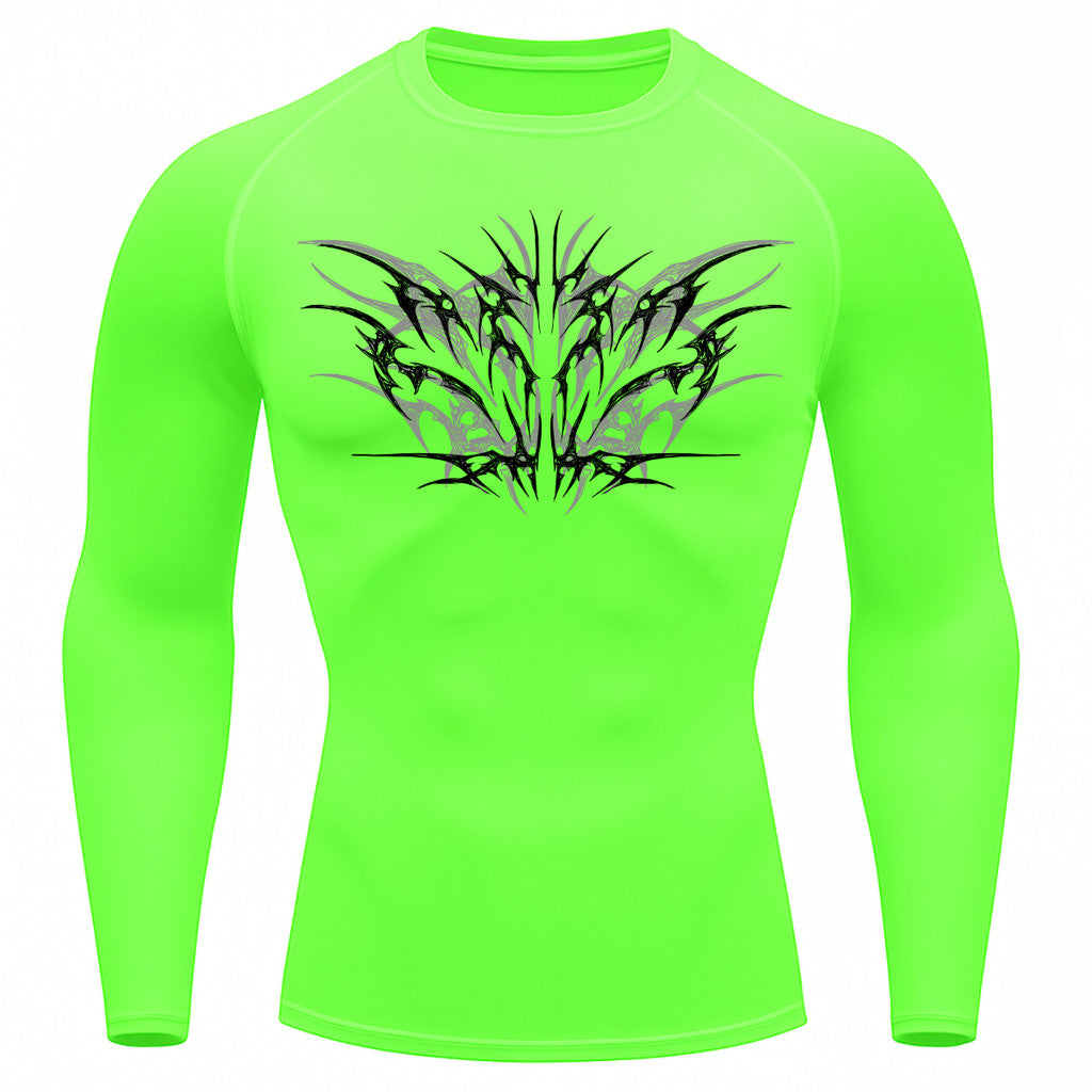 Camiseta Compressão Uv 50+ Manga Longa Cyber Tribal Null Form Rash Guard