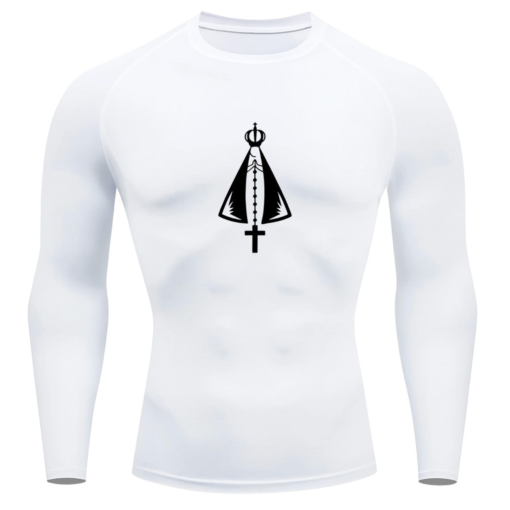 Camiseta Compressão Uv Manga Longa Estampa Da Roça Proteção Da Santa Rash Guard