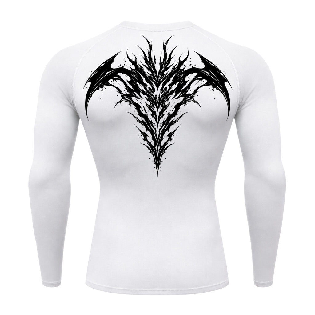Camiseta Compressão Uv 50+ Manga Longa Cyber Tribal Atoomic Dark Vortex Sigil Rash Guard