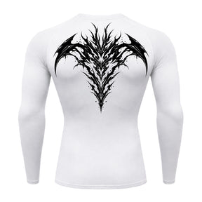Camiseta Compressão Uv 50+ Manga Longa Cyber Tribal Atoomic Dark Vortex Sigil Rash Guard