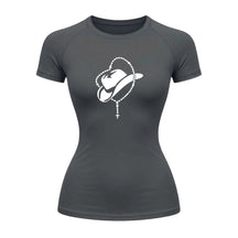 Camiseta Compressão Uv Manga Curta Estampa Da Roça Cowboy Terço Sagrado