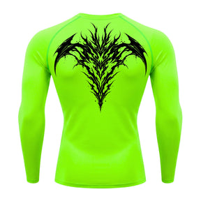 Camiseta Compressão Uv 50+ Manga Longa Cyber Tribal Atoomic Dark Vortex Sigil Rash Guard