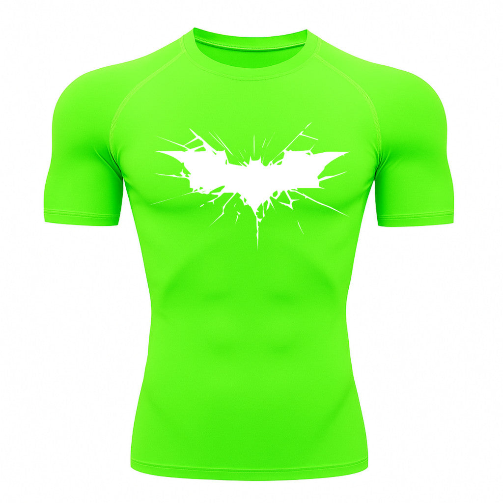 Camiseta Compressão Proteção Uv 50+ Manga Curta Batman Shadow Break Academia Rash Guard