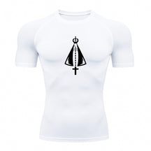 Camiseta Compressão Uv Manga Curta Estampa Da Roça Proteção Da Santa Rash Guard