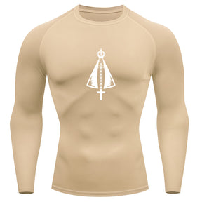 Camiseta Compressão Uv Manga Longa Estampa Da Roça Proteção Da Santa Rash Guard