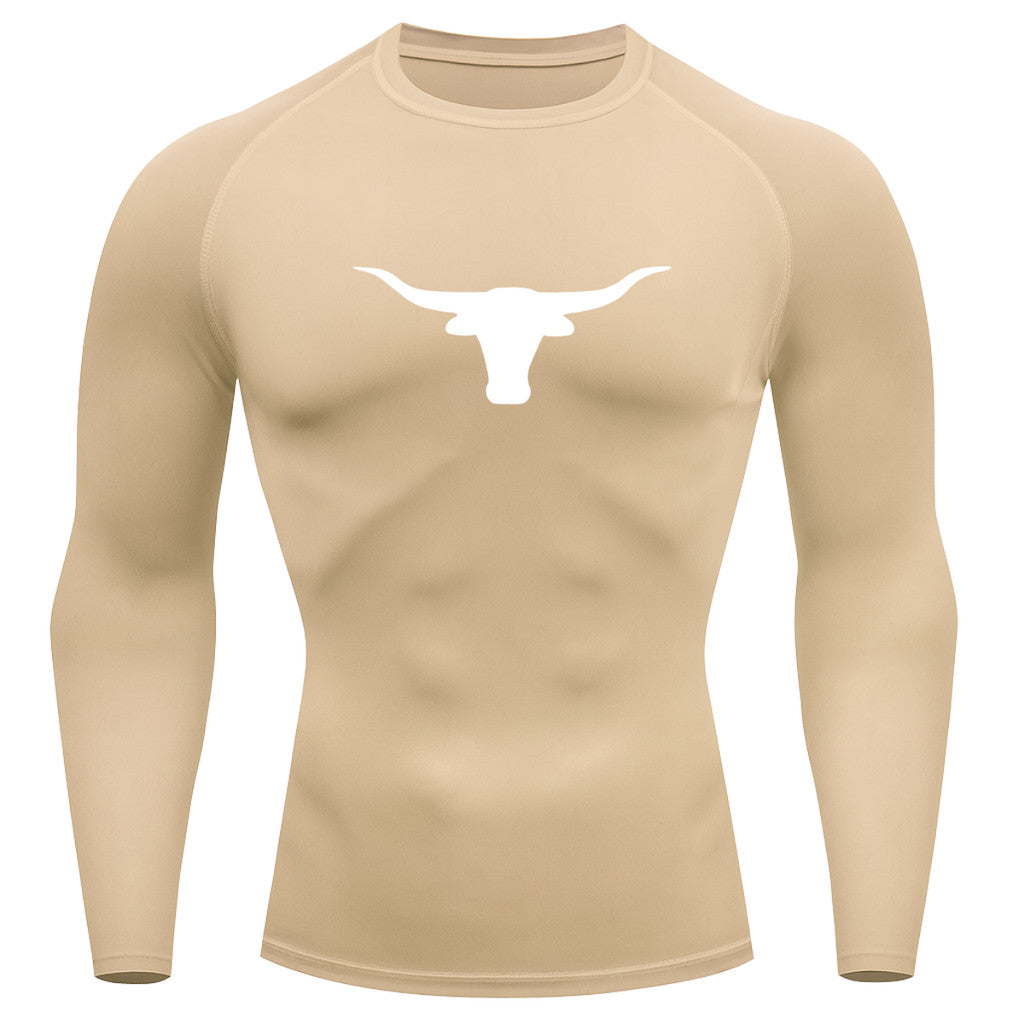 Camiseta Compressão Uv Manga Longa Estampa Da Roça Marca Do Touro Alpha Rash Guard