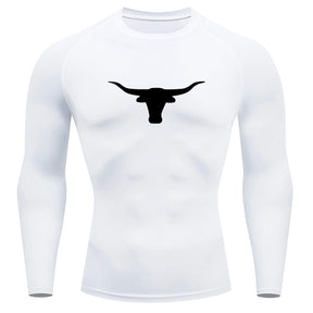 Camiseta Compressão Uv Manga Longa Estampa Da Roça Marca Do Touro Alpha Rash Guard