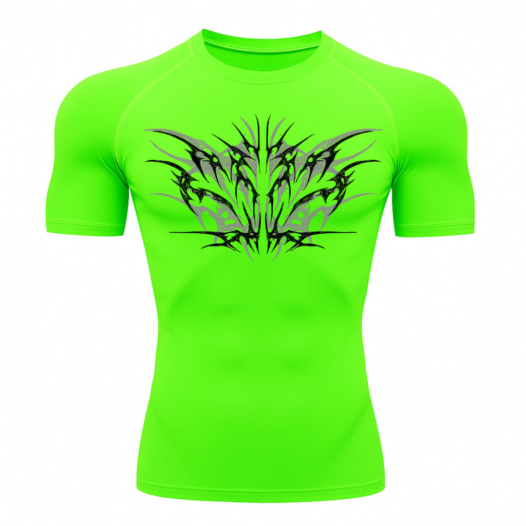 Camiseta Compressão Uv 50+ Manga Curta Cyber Tribal Null Form Rash Guard