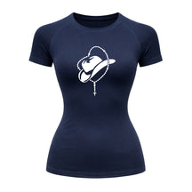 Camiseta Compressão Uv Manga Curta Estampa Da Roça Cowboy Terço Sagrado