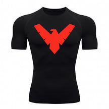 Camiseta Compressão Proteção Uv 50+ Manga Curta Asa Noturno Rash Guard