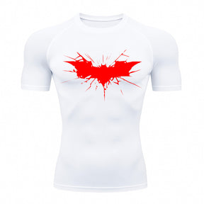 Camiseta Compressão Proteção Uv 50+ Manga Curta Batman Shadow Break Academia Rash Guard